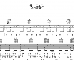 烟(许佳豪)《慢一点忘记》吉他谱_G调指法吉他谱