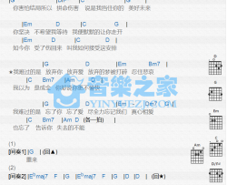 我难过吉他谱 G调和弦谱_音乐之家编配_5566组合