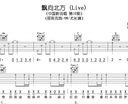 飘向北方 (Live) 吉他谱_C调吉他弹唱谱_尤长靖/那吾克热LIL-EM