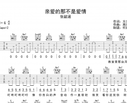 张韶涵《亲爱的那不是爱情》吉他谱_G调原版六线谱