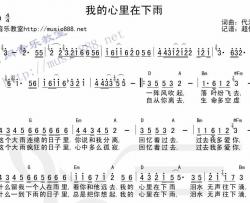 我的心里在下雨|吉他谱|图片谱|高清|代洪涛