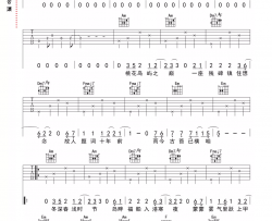 许嵩《雨幕》吉他谱 C调原版 弹唱六线谱 高清图片谱 Guitar Tabs
