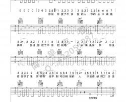 《梦醒时分》高清吉他C调弹唱谱