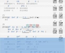 庭竹《喜欢你》吉他谱-Guitar Music Score