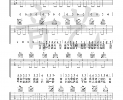 花粥,马雨阳《盗将行》吉他谱(C调)-Guitar Music Score