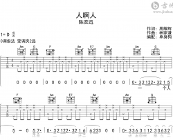 人啊人吉他谱_陈奕迅_C调弹唱六线谱