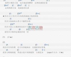 多少吉他谱 G调和弦谱_木木吉他编配_陈奕迅