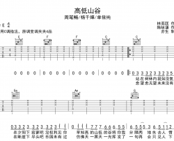 高低山谷吉他谱_周笔畅/杨千嬅/单依纯_C调指法六线谱