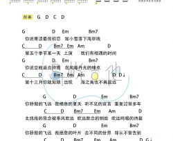飞鸟和蝉吉他谱_任然_G调弹唱谱_抖音热门歌曲