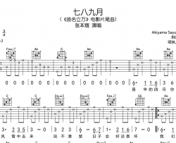 七八九月吉他谱_张本煜_C调吉他弹唱谱_《扬名立万》片尾曲
