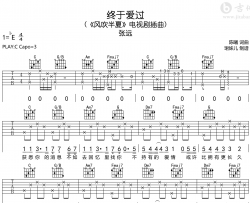 终于爱过吉他谱_张远_C调弹唱谱_完整高清版