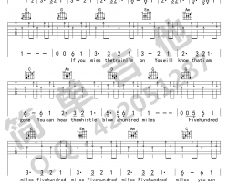 500 miles吉他谱-醉乡民谣《离家五百里》六线谱-G调原版