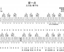 王力宏/章子怡《爱一点》吉他谱_《爱一点》G调弹唱六线谱