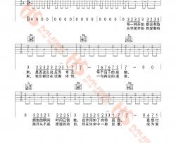 《半途》吉他谱_C调原版六线谱_新手弹唱简单版_蔡健雅