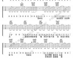 薛之谦《演员》C调简单版高清弹唱吉他六线谱-女生版