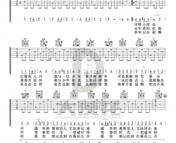 《红莓花儿开》吉他谱_毛不易_简单版弹唱六线谱