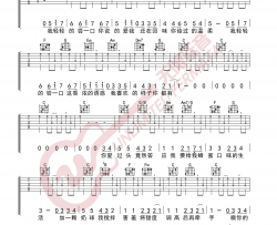 甜甜的吉他谱_周杰伦_C调切音扫弦版_吉他弹唱六线谱