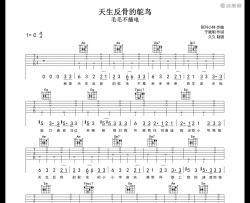 天生反骨的鸵鸟吉他谱_毛毛不插电_C调指法吉他弹唱谱
