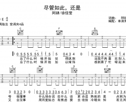 尽管如此还是吉他谱_阿肆/徐佳莹_C调指法吉他弹唱谱