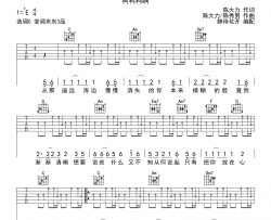 大海吉他谱_柯柯柯啊_C调扫弦版_弹唱六线谱