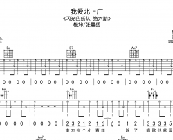 我爱北上广吉他谱_杨坤,张震岳_G调六线谱_闪光的乐队live版
