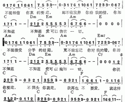 不懂爱的人|吉他谱|图片谱|高清|潘美辰