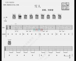 范晓萱《雪人》吉他谱(G调)-Guitar Music Score