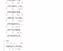 皇后镇吉他谱 C调和弦谱-宋钊