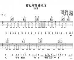 《穿过寒冬拥抱你》吉他谱_王源_C调原版吉他弹唱谱