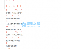 情谣吉他谱 E调和弦谱-郝云