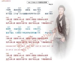 心醉心碎吉他谱 G调和弦谱_吉他吧编配_韦礼安