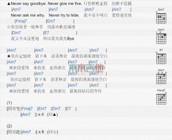 徐怀钰《我又不是没爱过》吉他谱-Guitar Music Score