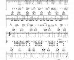 光辉岁月吉他谱 C调简单版-弦心距编配-Beyond