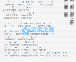 你爱我像谁吉他谱 C调和弦谱-张卫健