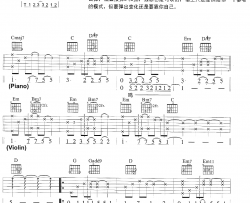 你不在吉他谱 G调六线谱_琴艺谱编配_王力宏