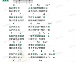 周深《亲爱的旅人啊》吉他谱(C调)-Guitar Music Score