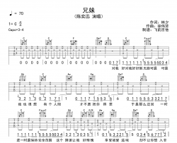 陈奕迅《兄妹》吉他谱_《兄妹》C调吉他弹唱谱