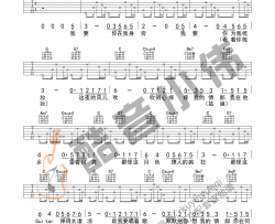 《我要你》《驴得水》主题曲G调指法 酷音小伟吉他教学|吉他谱|图片谱|高清|任素汐