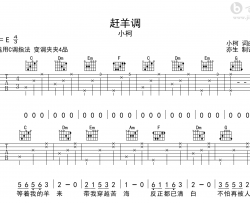 赶羊调吉他谱_小柯_C调弹唱谱_完整六线谱