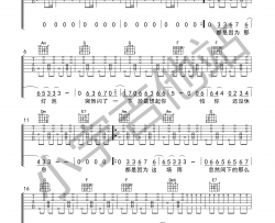 王北车《突然想起你》吉他谱(C调)-Guitar Music Score