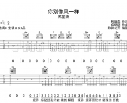 苏星捷《你别像风一样》吉他谱-C调原版弹唱吉他谱