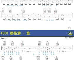 谁吉他谱 廖俊涛 《谁》六线谱 马叔叔吉他教学视频