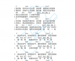 旺福《我当你空气》吉他谱(F调)-Guitar Music Score
