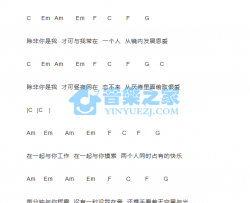与我常在吉他谱 A调和弦谱_音乐之家编配_陈奕迅