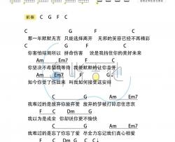 周传雄,颜人中《我难过》吉他谱(C调)-Guitar Music Score