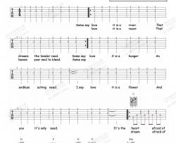 the rose吉他谱 原调六线谱_简单版_Amanda McBroom