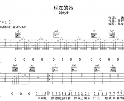 《现在的她》吉他谱_刘大壮_C调指法吉他伴奏谱