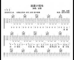 凌晨计程车吉他谱_赵雷_C调扫弦版_音频示范