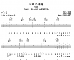 周深《回到你身边》吉他谱_G调六线谱_《奇迹·笨小孩》心愿曲