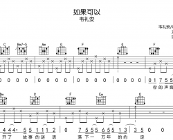 韦礼安《如果可以》吉他谱_C调指法吉他六线谱